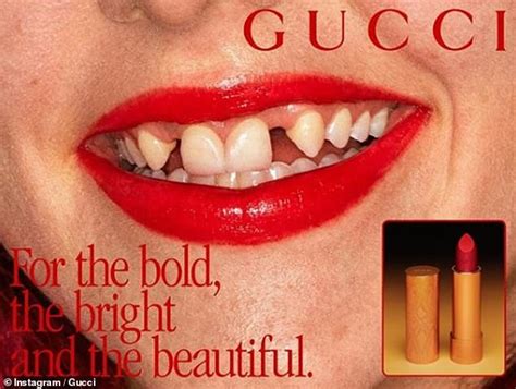 gucci lipstick ad missing teeth|Gucci lipstick campaign.